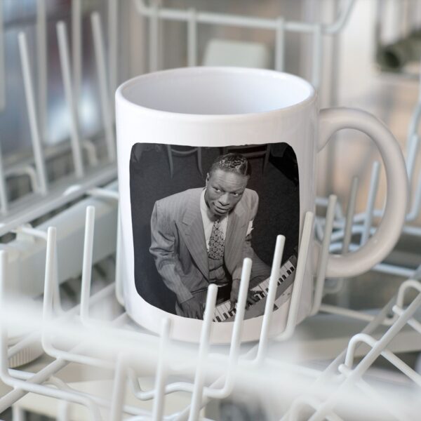 Mug with Nat King Cole photo inside dishwasher