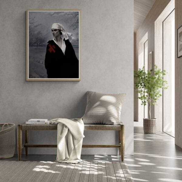 Artwork by Romaine Brooks from the 1920s, capturing her unique voice amidst contrasts and queer legacy. This piece reflects both her personal journey and the vintage allure of the era.