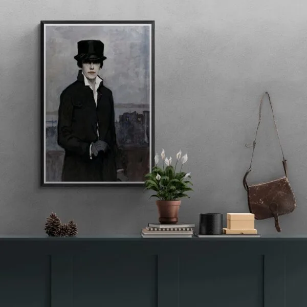 Artwork by Romaine Brooks from the 1920s, capturing her unique voice amidst contrasts and queer legacy. This piece reflects both her personal journey and the vintage allure of the era.