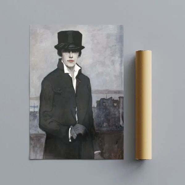 Artwork by Romaine Brooks from the 1920s, capturing her unique voice amidst contrasts and queer legacy. This piece reflects both her personal journey and the vintage allure of the era.