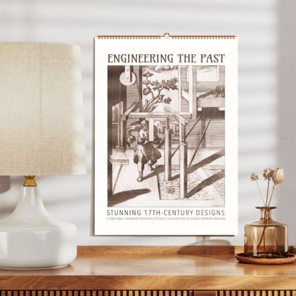 2026 calendar with 17th-century engineering designs.