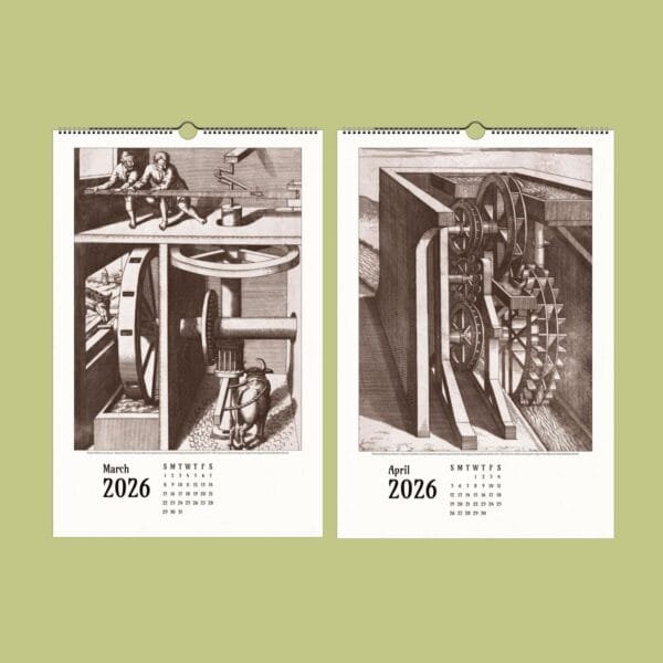 Wall calendars for March and April 2026.