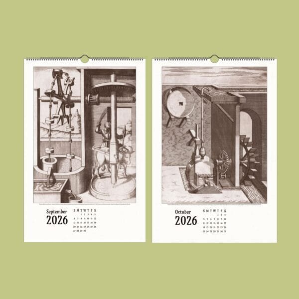 Vintage 2026 calendar pages September and October