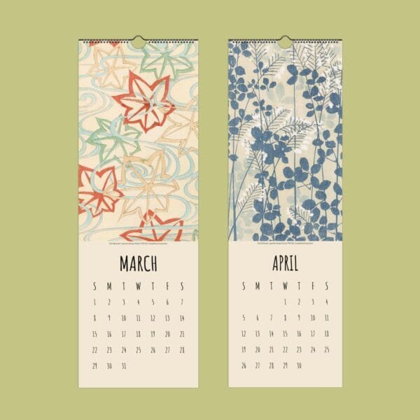March and April floral calendar design