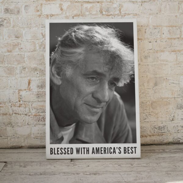 Black and white portrait of Leonard Bernstein