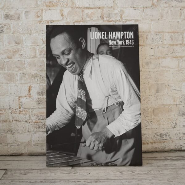 Lionel Hampton playing vibraphone, New York 1946 poster.