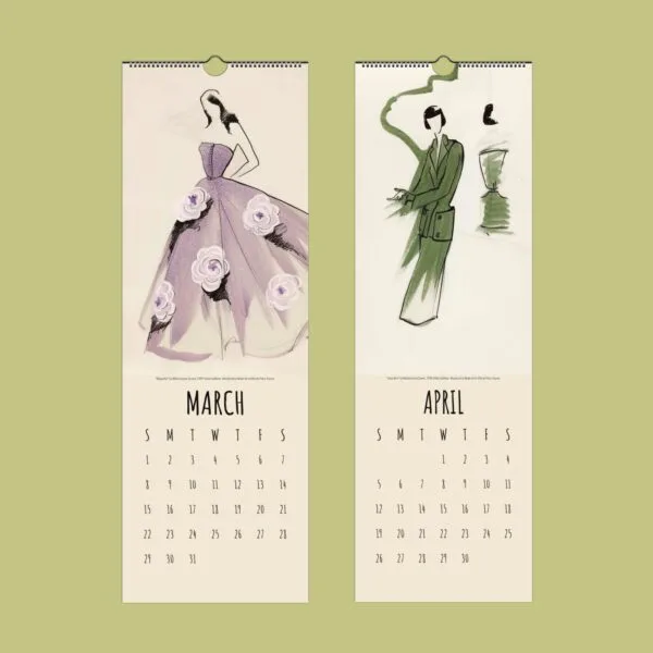 Fashion calendar pages for March and April.