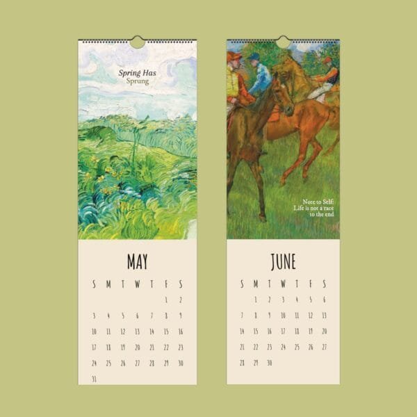 Artistic May and June 2022 calendar pages.