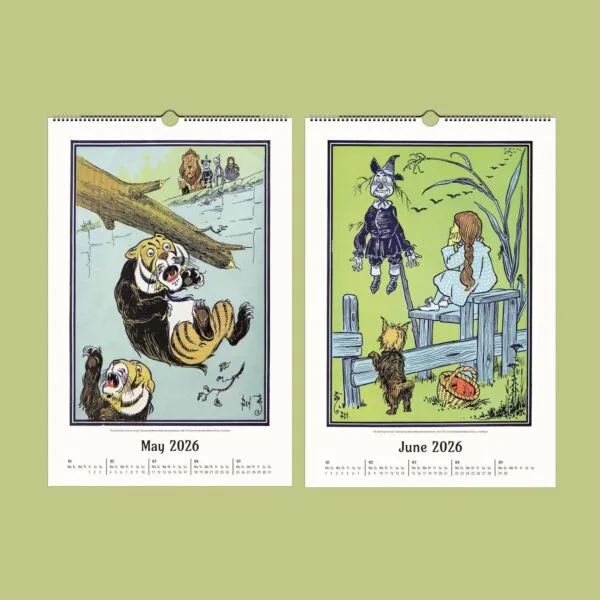 Illustrated calendar pages for May and June 2026.