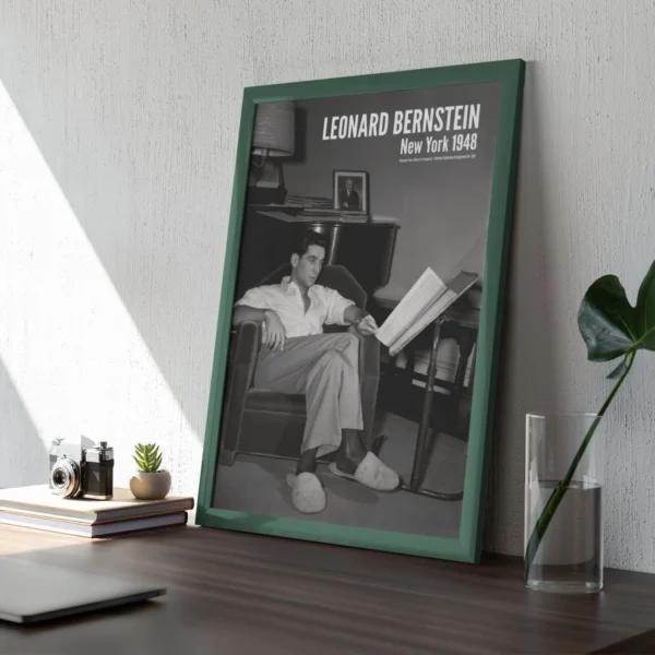 Framed poster of Leonard Bernstein, 1948 New York.