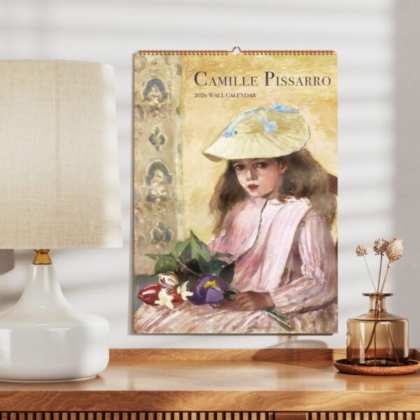 2026 Camille Pissarro wall calendar with girl painting