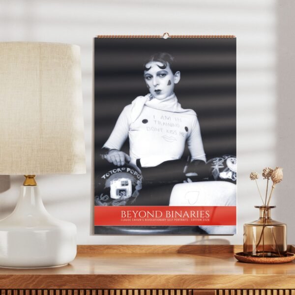 Artistic 2026 calendar with surreal black-and-white portraits.