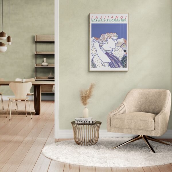 Cozy living room with artwork and modern furniture