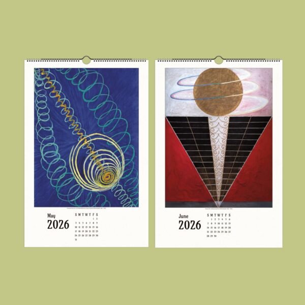 Two artistic 2026 calendar pages: May and June.