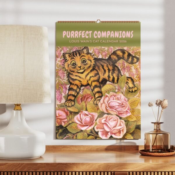 Louis Wain 2026 cat calendar with floral design.