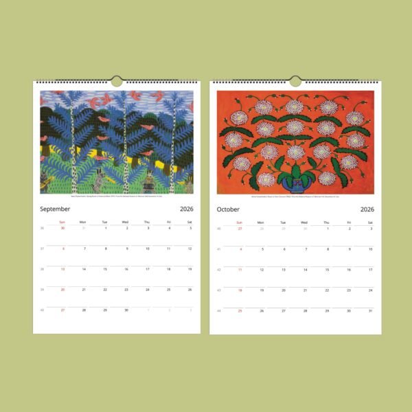 September and October 2026 calendar with colorful artwork.