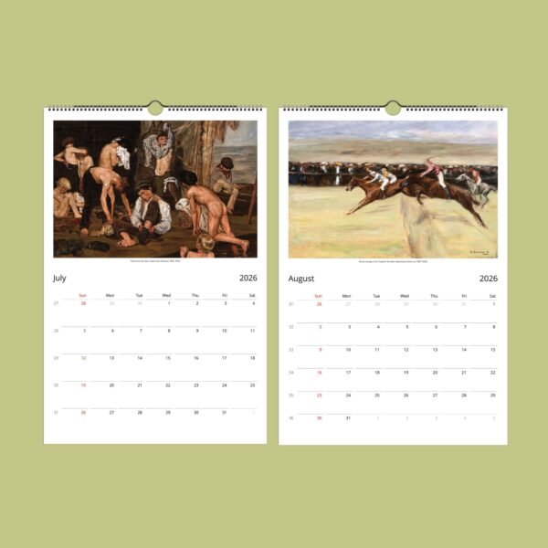 2026 wall calendar with July and August pages.
