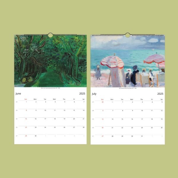 2025 calendar art for June and July months.