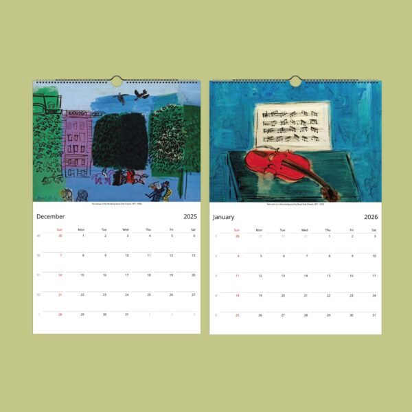 Calendar with December 2025 and January 2026 pages.
