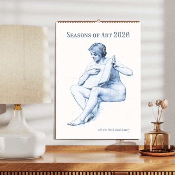 2026 art calendar with classical illustration.
