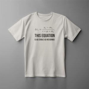 T-shirt with math equation and humorous phrase.