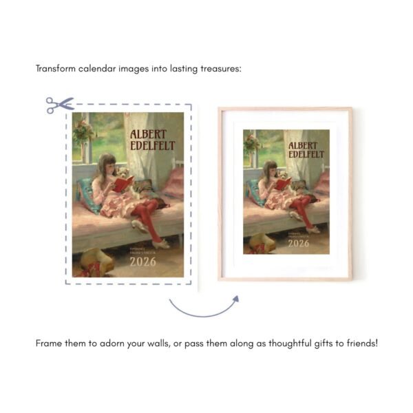 Transform Albert Edelfelt calendar images into wall art.