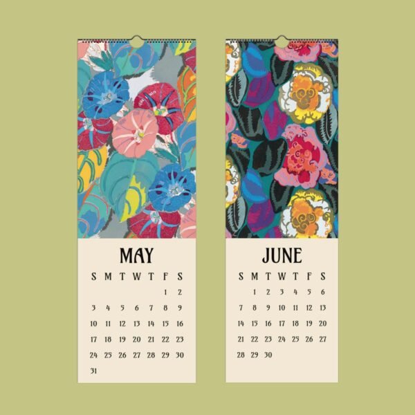 Floral calendar pages for May and June 2023.