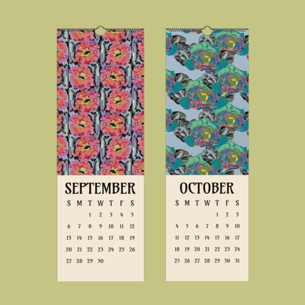 Floral calendar pages for September and October.