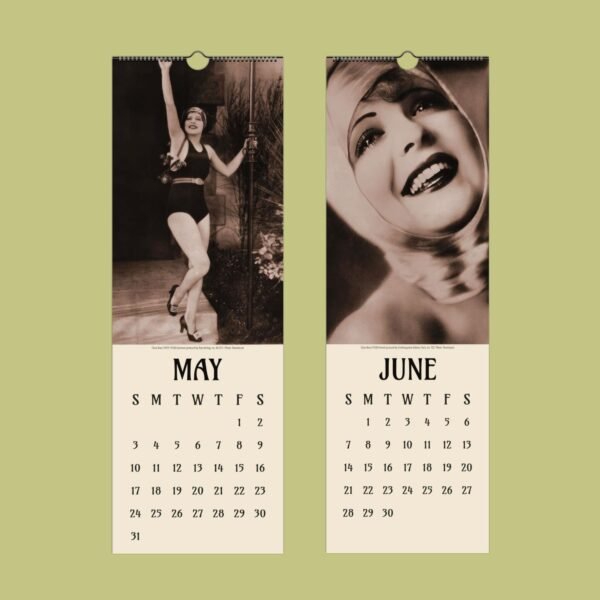 Vintage calendar pages for May and June.