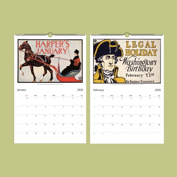 2026 calendar pages for January and February displayed.