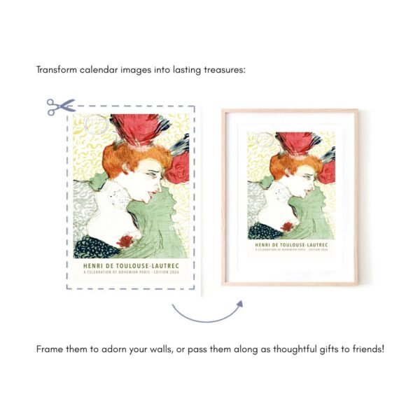 Henri de Toulouse-Lautrec art framed from calendar.