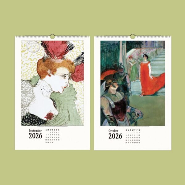 Artistic wall calendar for September and October 2026.