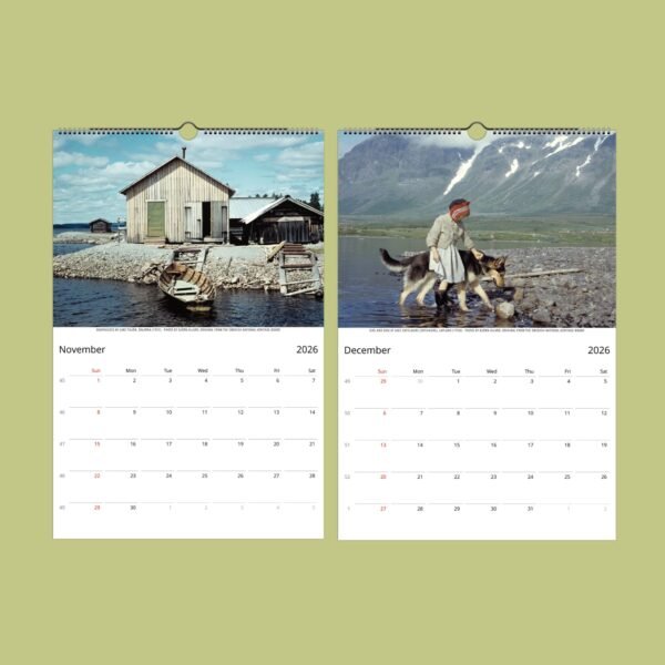 2026 calendar pages for November and December.