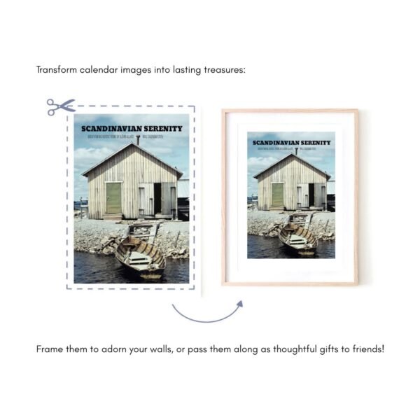 Transform calendar image into framed artwork for walls.