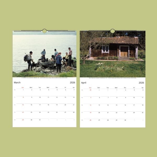 March and April 2026 calendar pages with images