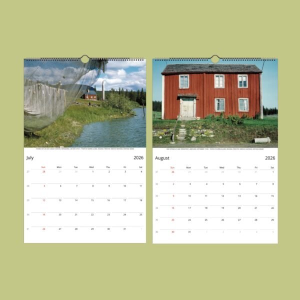 2026 wall calendar with Swedish landscapes.