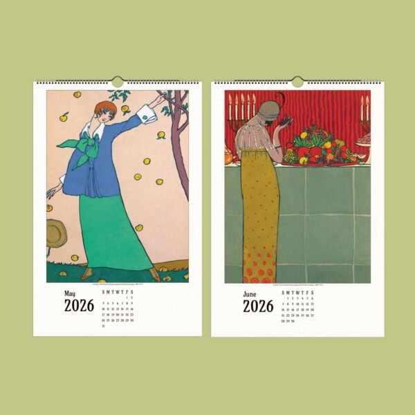 Artistic 2026 calendar pages for May and June.
