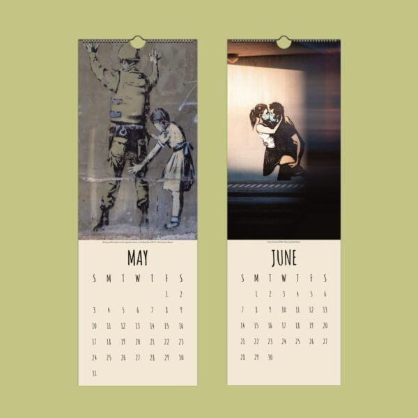 Calendar art May and June with street art images.