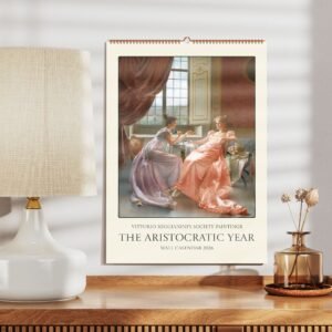 2026 aristocratic year wall calendar on shelf