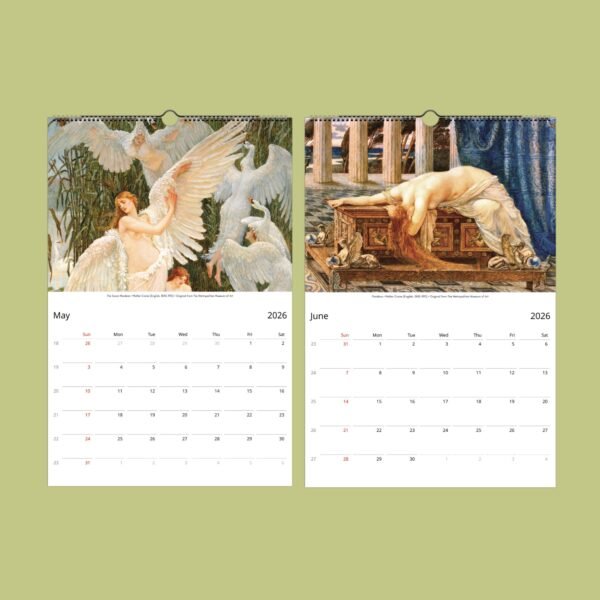 2026 calendar with May and June artwork.