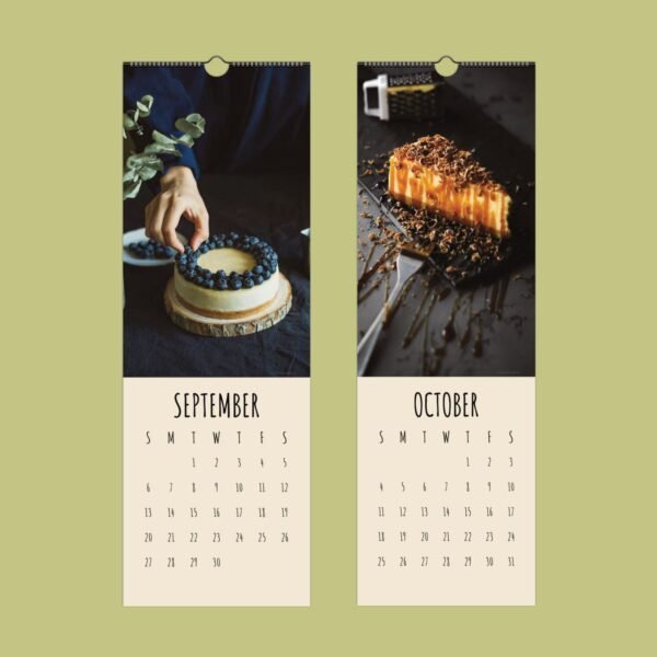 Calendar showing desserts for September and October.