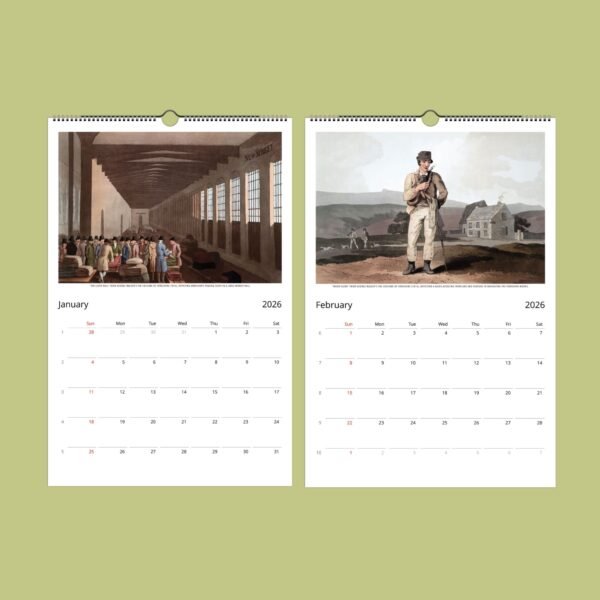 2026 calendar with January and February pages displayed.