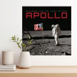 Astronaut on moon with American flag, Apollo 2026.