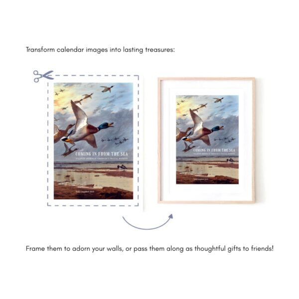 Transform calendar images into framed wall art.
