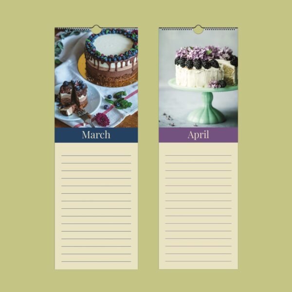 March and April cake calendar pages