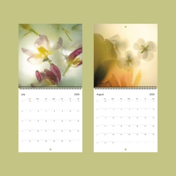 2026 floral calendar for July and August.
