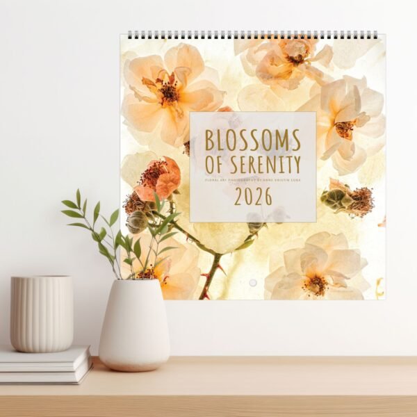 2026 floral calendar on wall with plants