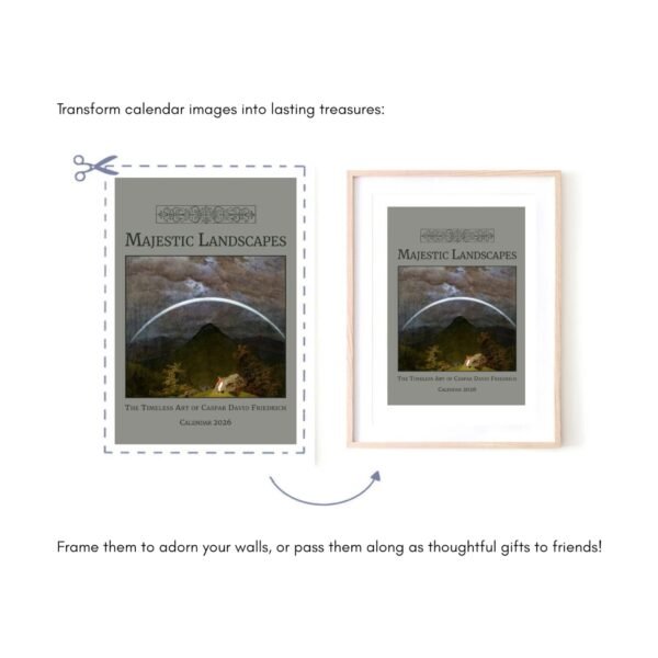 Majestic landscapes calendar and framed artwork