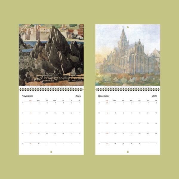 2026 Calendar with November, December art.