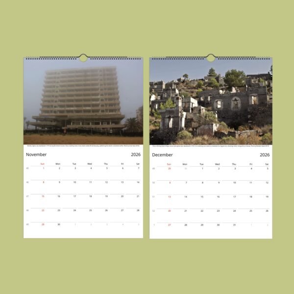 November and December 2026 calendar pages with images